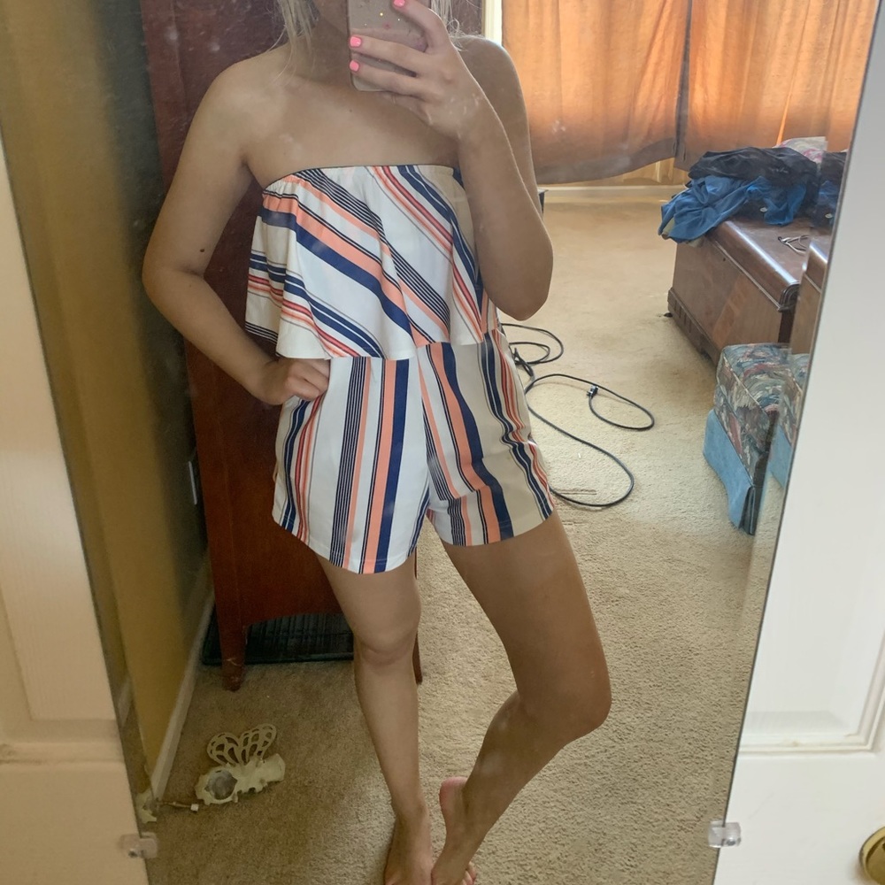 Striped romper- Size small